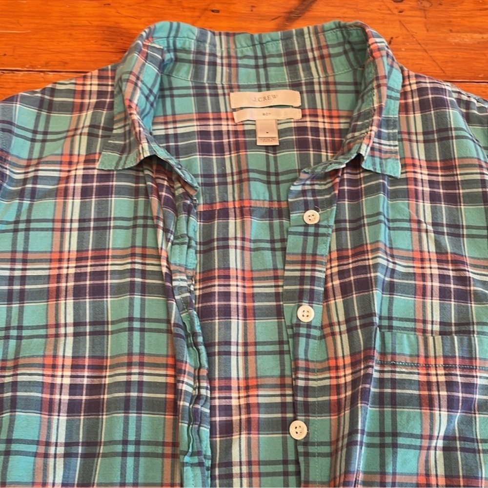 J Crew Boy Fit Plaid Shirt